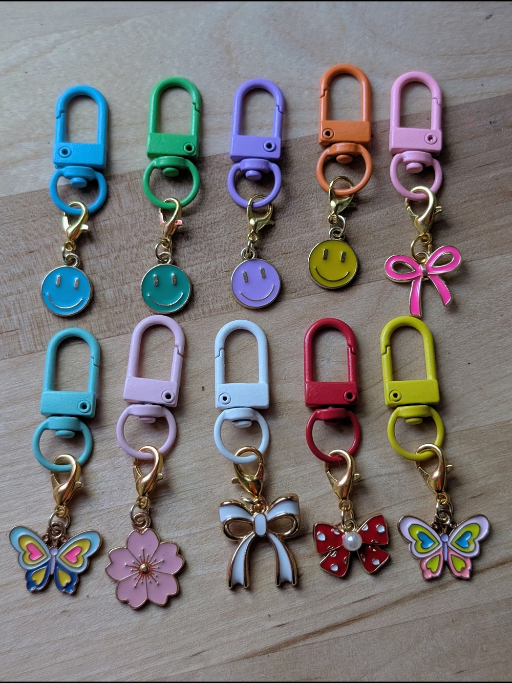 Yellow Butterfly Charm Keychain - Picture 4 of 4
